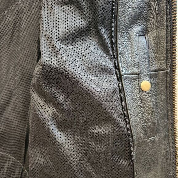 Vance Leather Jacket Mens 3XL Biker Skulls Reflective Full Zip Motorcycle - Picture 6 of 9